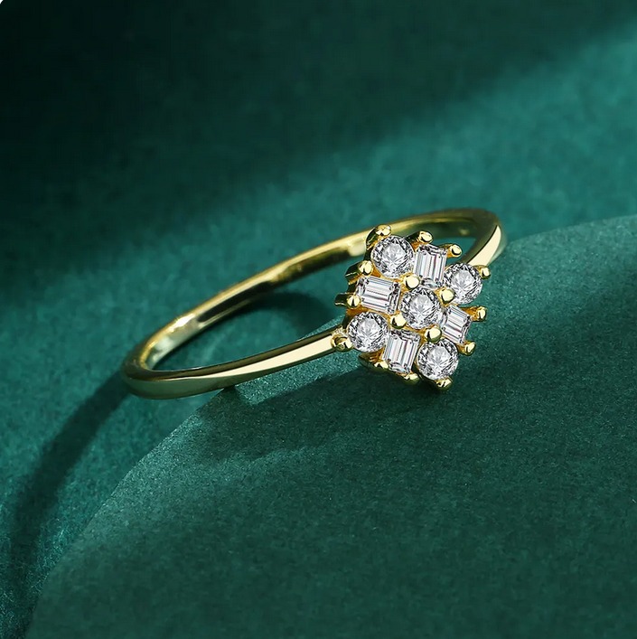 Luxurious 18K 925 Sterling Silver Dazzling Crystal Flower Ring - Image 7