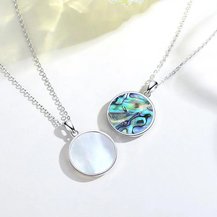 Exquisite 925 Sterling Silver Mother of Pearl Crystal Sunflower Pendant Necklace - Image 5
