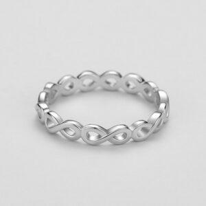 Genuine 925 Sterling Silver Forever Infinite Love Charm Ring