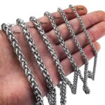 Men’s 316L Stainless Steel 5/7/8mm Braided Wheat Link Chain