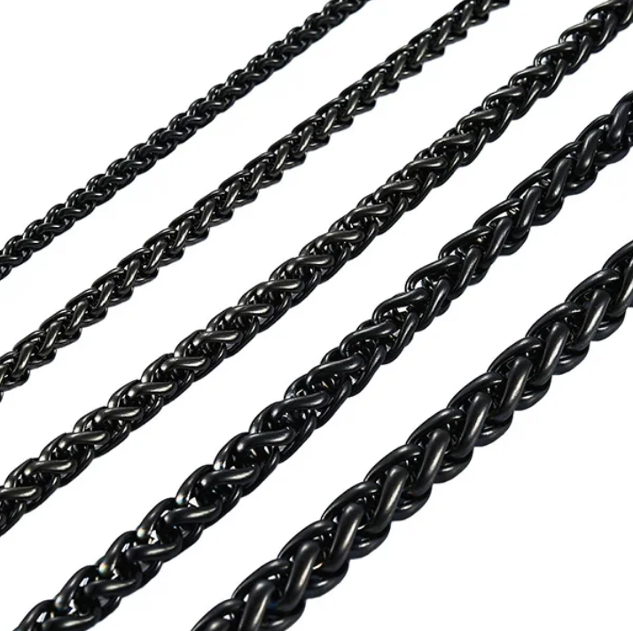 Men’s 316L Stainless Steel 5/7/8mm Braided Wheat Link Chain - Image 6