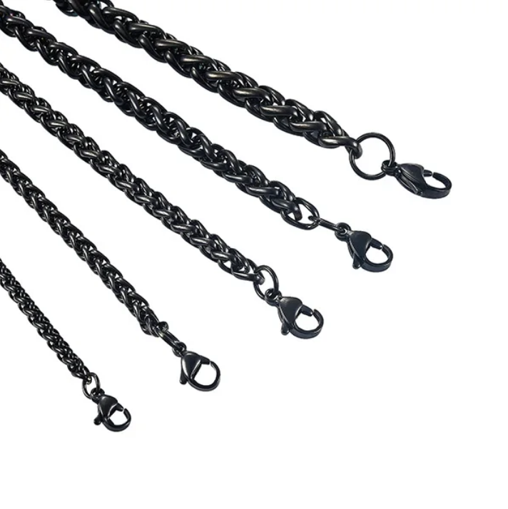 Men’s 316L Stainless Steel 5/7/8mm Braided Wheat Link Chain - Image 4
