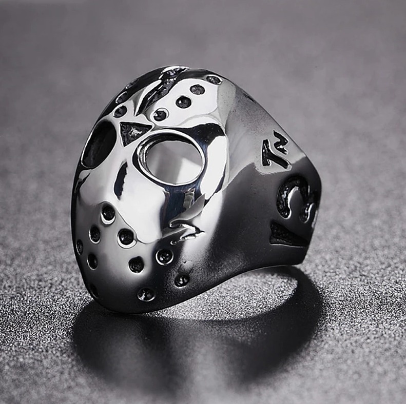 Men's Quality 316L Stainless Steel Friday 13th Classic Jason Mask Ring