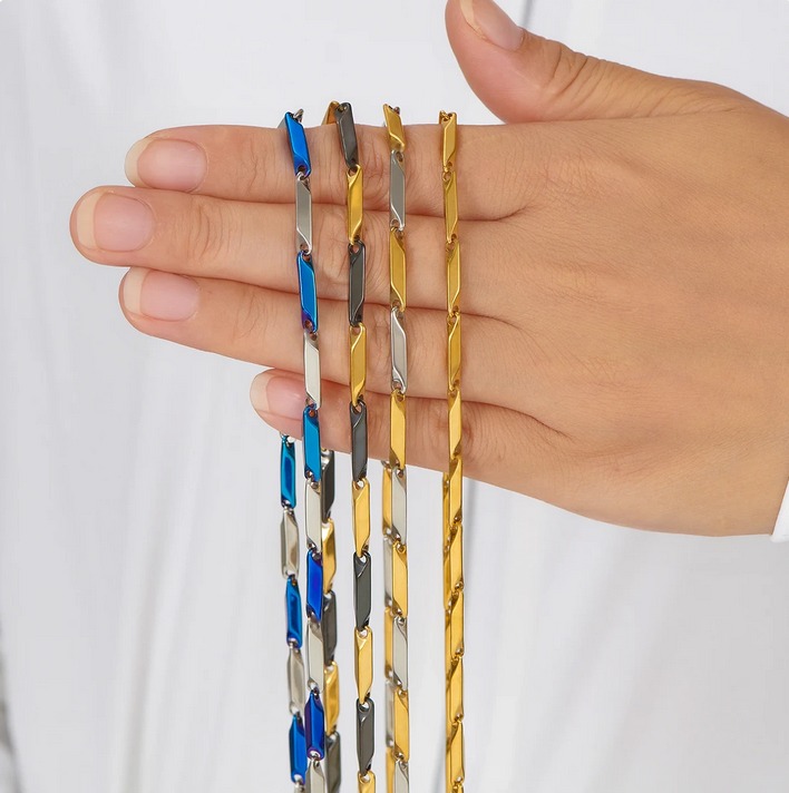 Quality 316L Stainless Steel 3MM Military Grade Bamboo Chain Necklace - Image 4