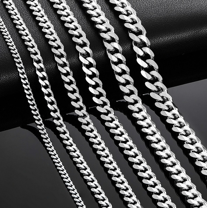 Quality 316L Stainless Steel Cuban & Figaro Link Chain Necklace - Image 3