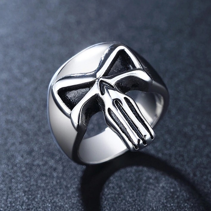 Men’s Quality 316L Stainless Steel Retro Punisher Skull Ring - Image 3