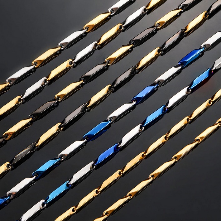 Quality 316L Stainless Steel 3MM Military Grade Bamboo Chain Necklace