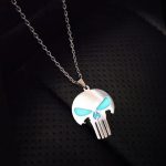 Men's Quality Stainless Steel Punisher Skull Head Luminous Pendant Necklace