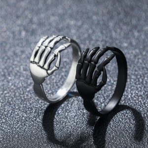 Retro Personality Skeleton Palm Adjustable Ring
