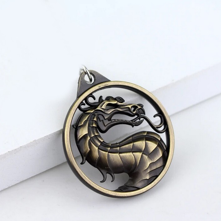 Men's Vintage Mortal Kombat Game Dragon Reversible Pendant Necklace - Image 3