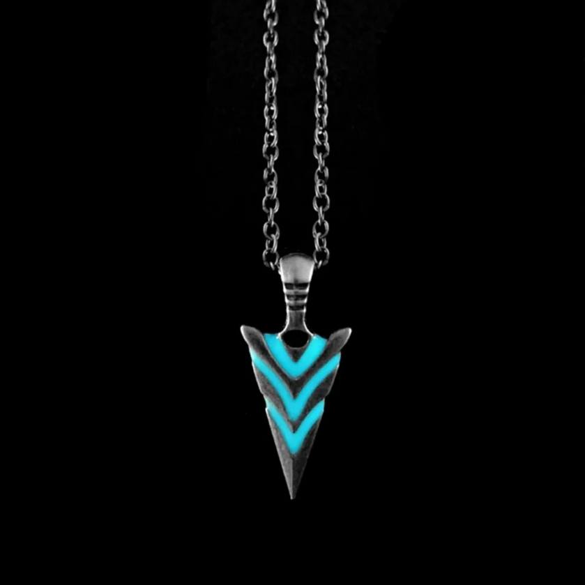 Retro Luminous (Glow in the Dark) Arrow Speartip Pendant Necklace