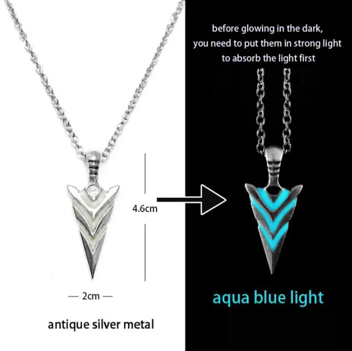 Retro Luminous (Glow in the Dark) Arrow Speartip Pendant Necklace - Image 3