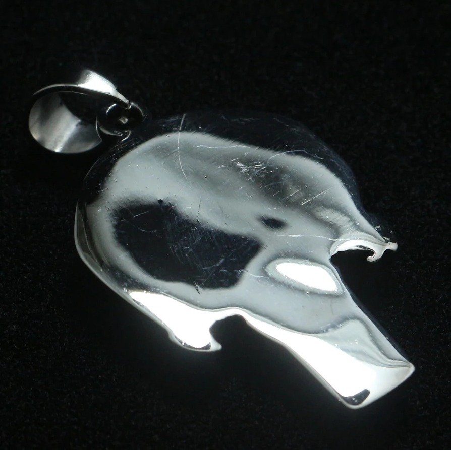 thumbnail image 2 of Men's Punk Biker Skull Pendant Necklace – Stainless Steel, 24 Inch, Superhero Style 2 of 5