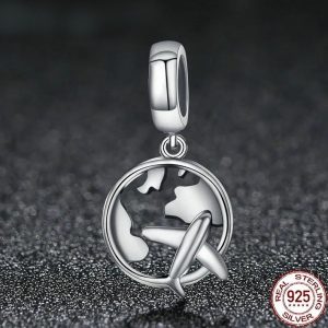 Genuine 925 Sterling Silver (The Dream of Traveling) Dangle Fit Charm Pendant