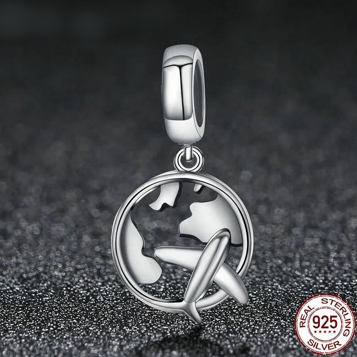 Genuine 925 Sterling Silver (The Dream of Traveling) Dangle Fit Charm Pendant