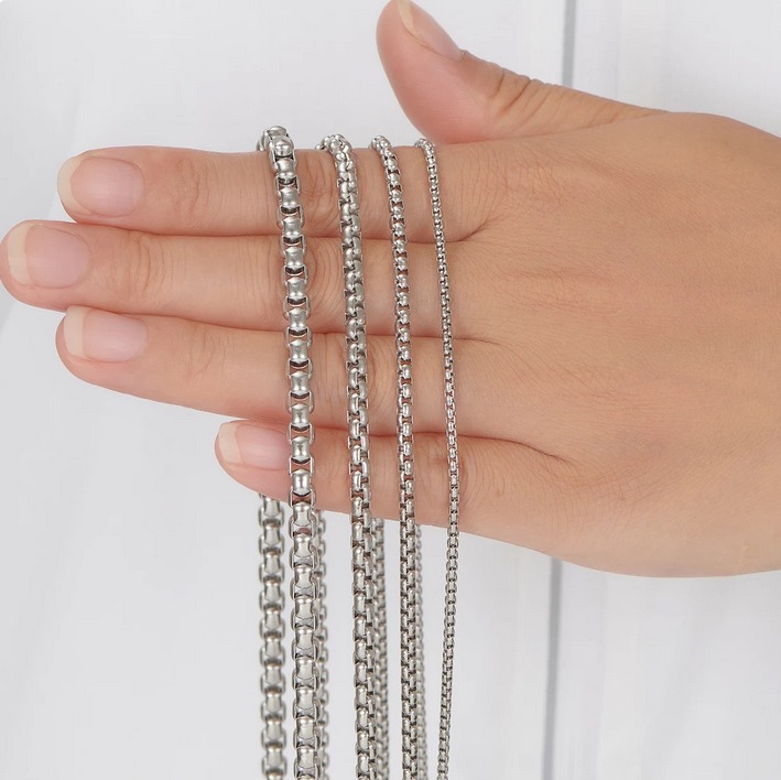 Quality 316L Stainless Steel 5MM Crisscross Classic Curb Link Chain Necklace - Image 5