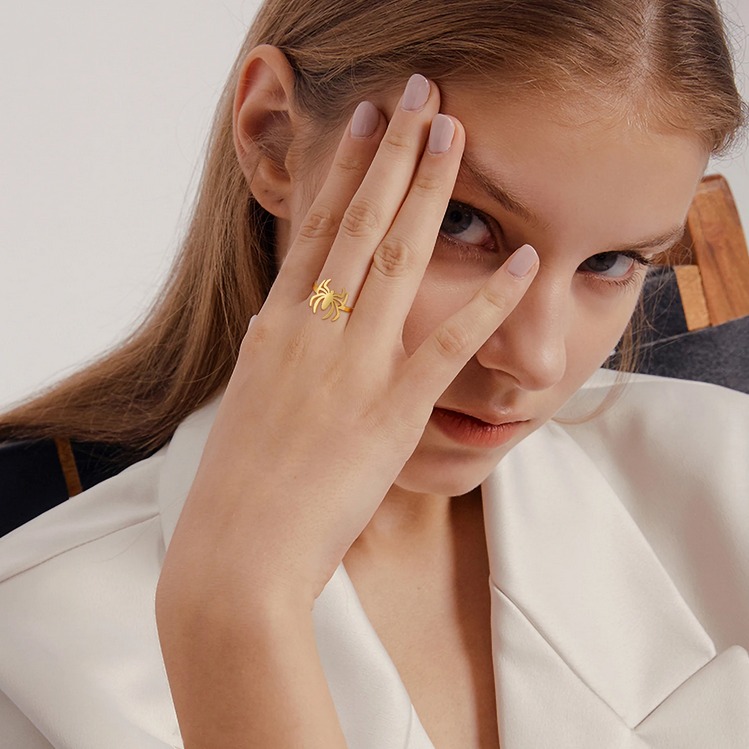 Quality Stainless Steel Superhero Spider Logo Adjustable Ring - Image 2