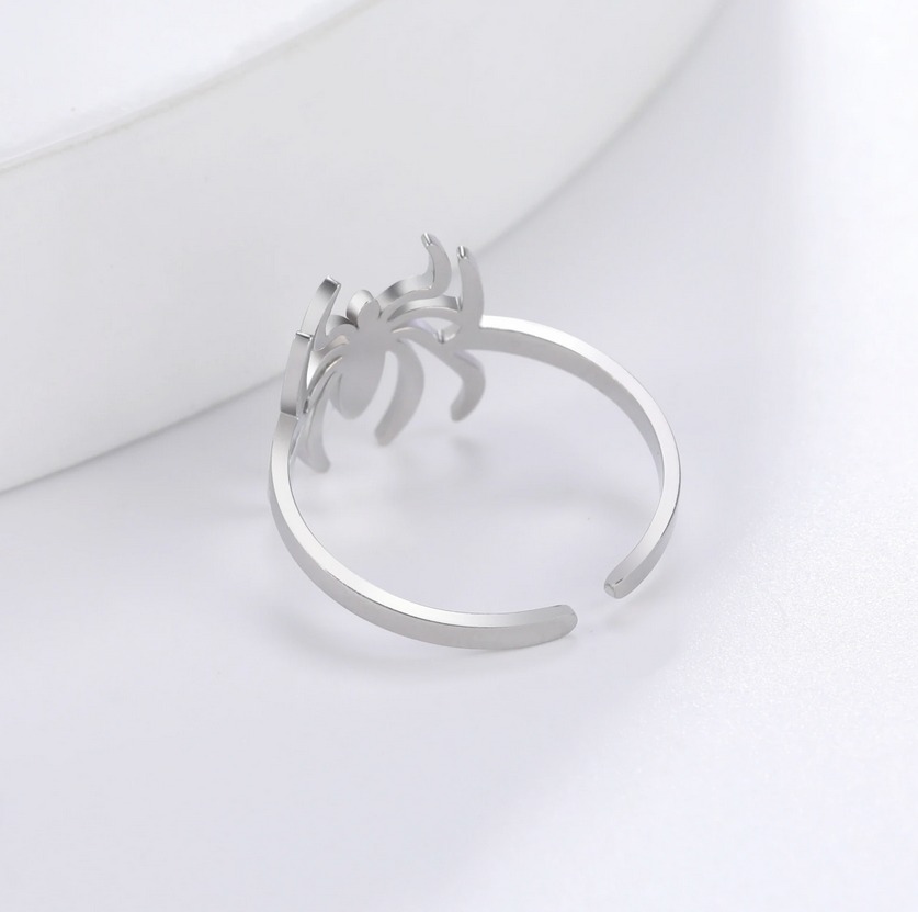 Quality Stainless Steel Superhero Spider Logo Adjustable Ring - Image 4
