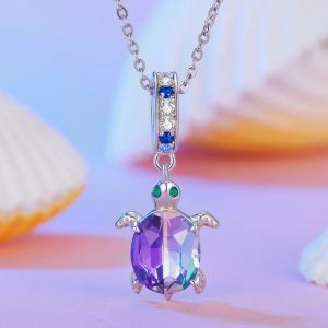 Exquisite Platinum 925 Sterling Sliver Delicate Turtle Charm Pendant Fit