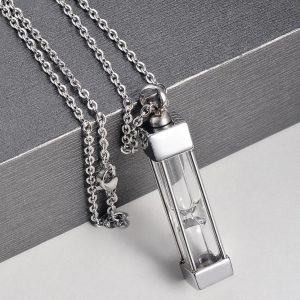 Quality Stainless Steel Timeless Glass Cremation Keepsake Pendant Necklace