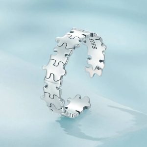 Classic 925 Sterling Silver Creative Design Adjustable Puzzle Ring