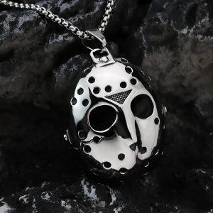 Men's Quality 316L Stainless Steel Friday 13th Jason Mask Pendant Necklace