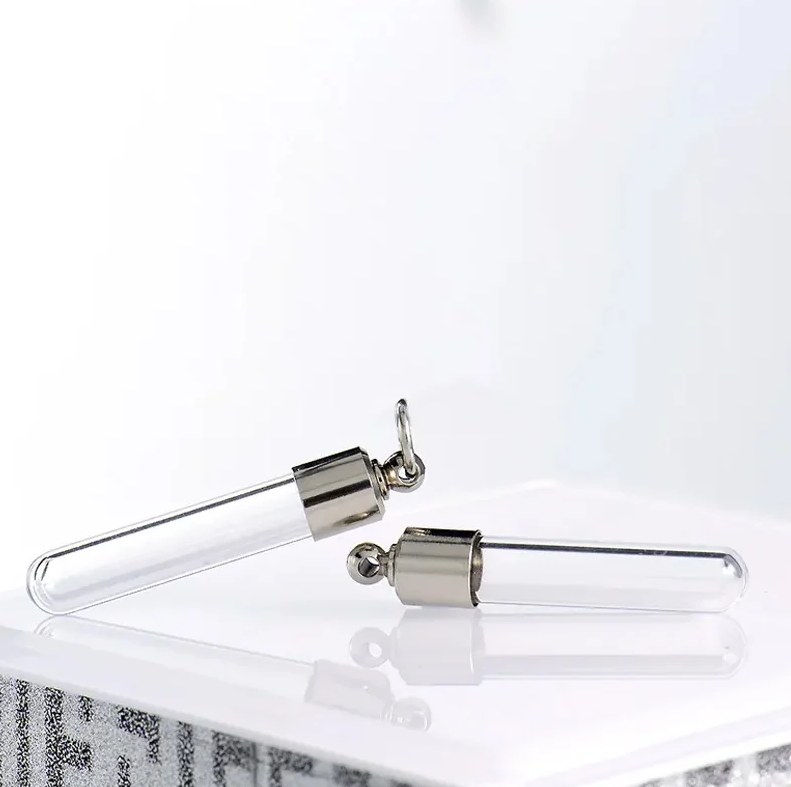 1PC Stainless Steel Cremation Keepsake Acrylic/Glass Vial Pendant Necklace - Image 5