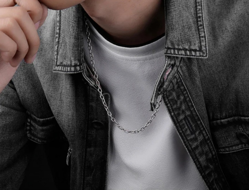 Genuine Handmade 925 Sterling Silver Customized Strip Pattern 4MM Chain Necklace - Image 4