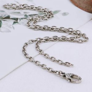 Genuine Handmade 925 Sterling Silver Customized Strip Pattern 4MM Chain Necklace
