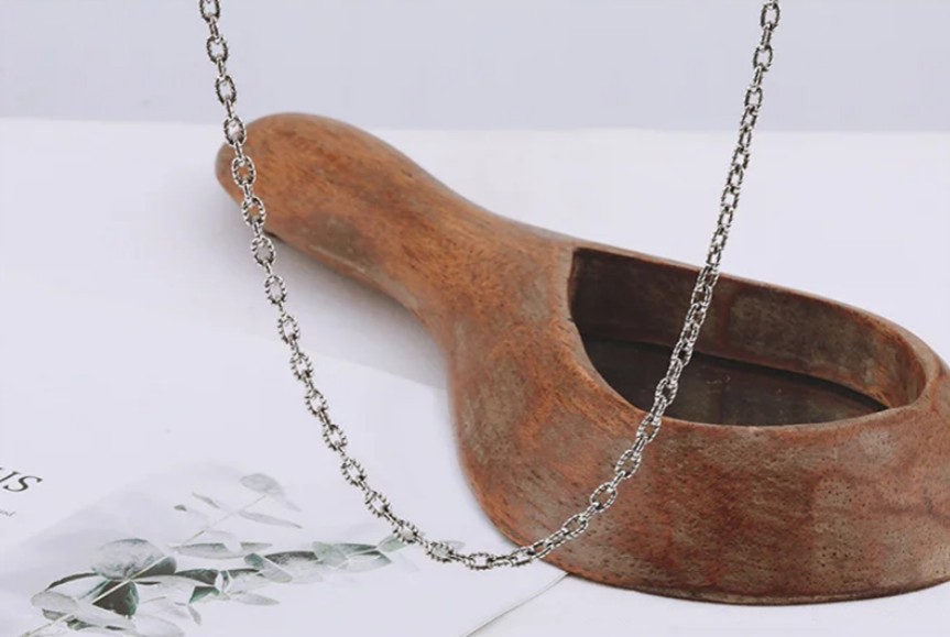 Genuine Handmade 925 Sterling Silver Customized Strip Pattern 4MM Chain Necklace - Image 5