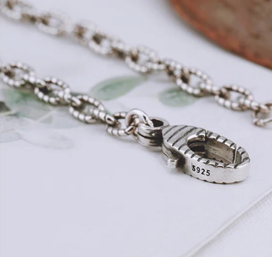 Genuine Handmade 925 Sterling Silver Customized Strip Pattern 4MM Chain Necklace - Image 2