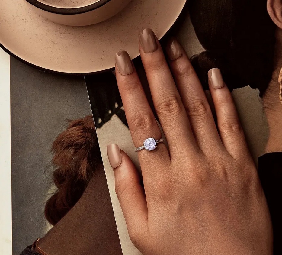 Exquisite 18K 925 Sterling Silver Sparkling Fireworks Lavender Zircon Ring - Image 2