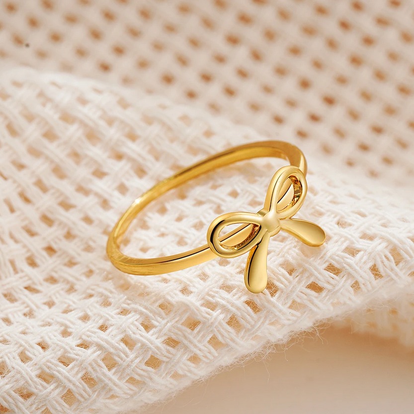 Elegant Stainless Steel Creative Design Bowknot Ring