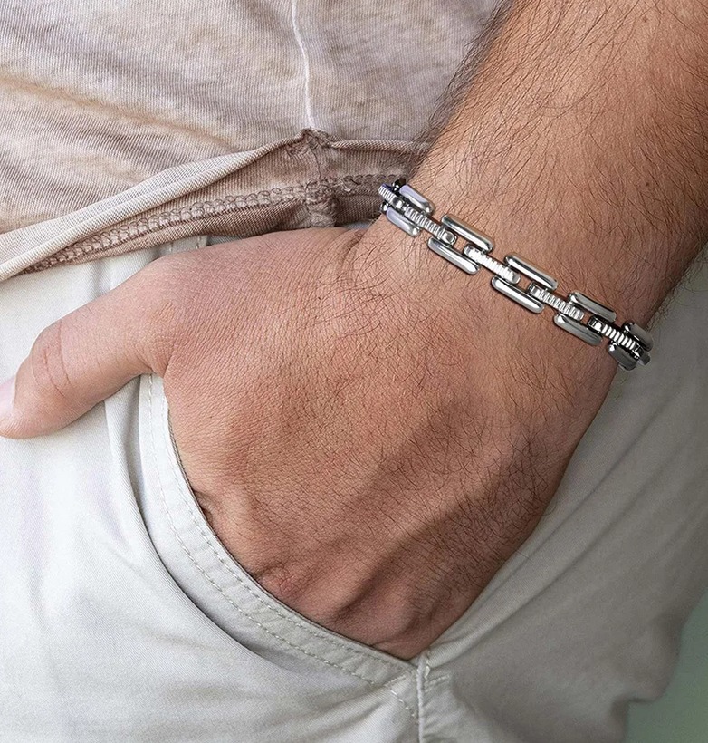 Men's 8.5*MM Quality Stainless Steel Handmade Boxcar Link Bracelet - Image 3