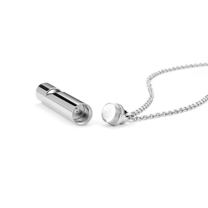 Stainless Steel Cremation Keepsake Creative Whistle Design Pendant Necklace - Image 2