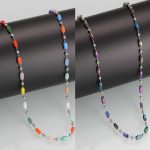 Luxury Stainless Steel Colorful Crystal Beads Charm Necklace
