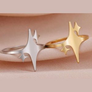 Quality Stainless Steel Triple Star Fashion Ring
