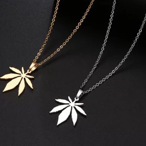 Elegant Stainless Steel Classic Maple Leaf Pendant Necklace