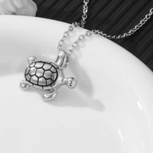 Stainless Steel Cremation Keepsake Elegant Sea-turtle Pendant Necklace