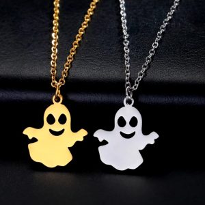 Quality Stainless Steel Cute Little Ghost Pendant Necklace