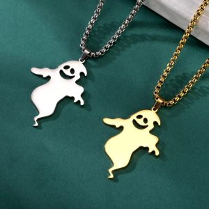 Men's Quality Stainless Steel Funny Ghost Pendant Necklace